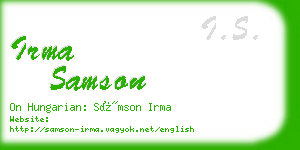 irma samson business card